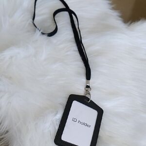 Black ID Holder with Lanyard
